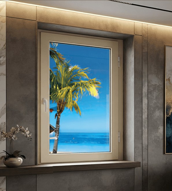 Cast aluminium door with elegant detailing